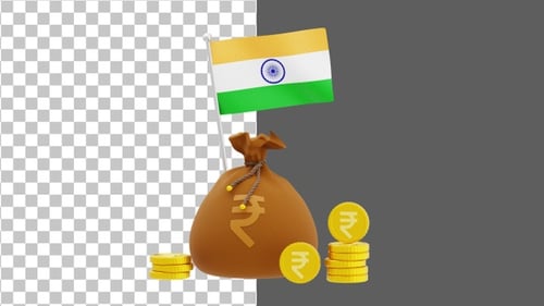 Roupies indiennes 3D | Alpha Channel