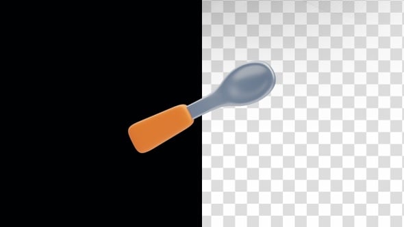 3D Animated Spoon Element for Food and Beverage Content, Elements ...
