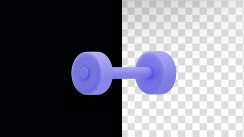 3D Fitness Dumbbell Seamless Loop Animation