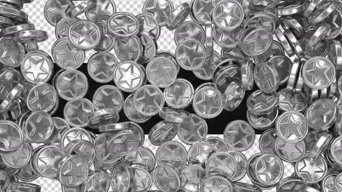 Shiny Silver Star Coin Reveal Transition