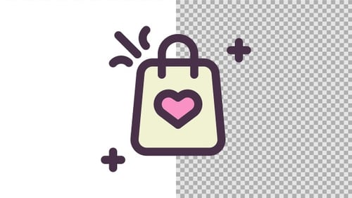 Animated Shopping Bag with Heart Icon