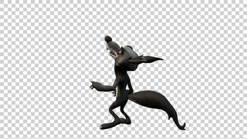 Coyote Cartoon Success Animation Side View