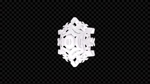 3D Snowflake Rotating Loop V15