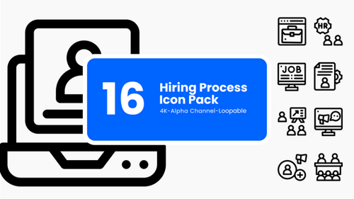 Hiring Process Flat Design Animated Icons Pack