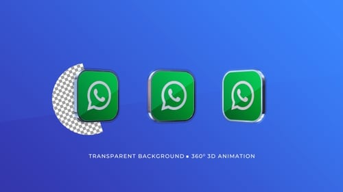 Spinning 3D WhatsApp Logo Animation