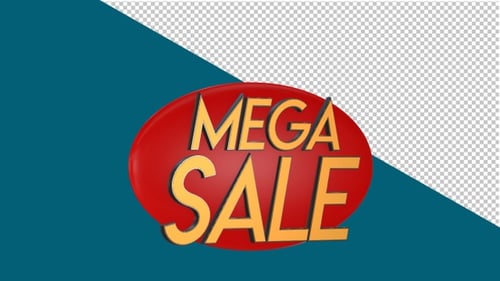 3D Mega Sale Advertising Text Animation