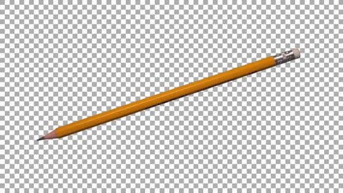 Realistic Yellow HB Pencil Spinning Animation