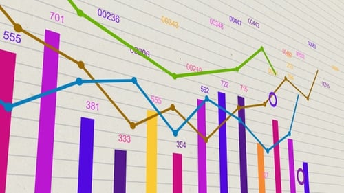 Animated Data Visualization with Growing Bar Charts and Line Graphs