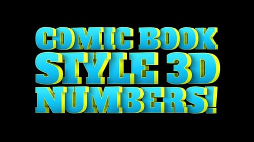 Comic Book Style 3D Numbers Pack