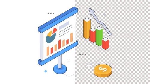 Marketing Presentation With Statistics Animation Alpha Channel