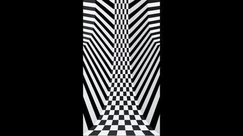 Vertical video black and white checker road optical illusion loop animation