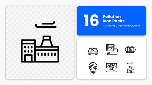 Animated Eco Icons – Pollution, Sustainability & Environmental Care (4K Motion Graphics)