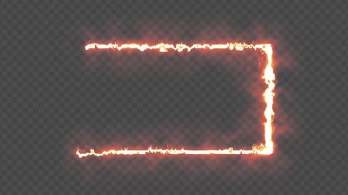 Burning Fire Rectangle Frame Animation