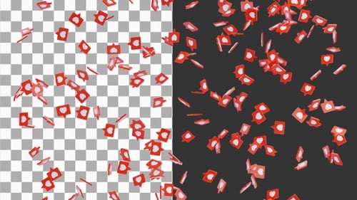 3D-Animation eines romantischen Like-Buttons mit Liebessymbol | Alpha Channel