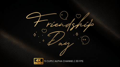 Elegant Golden Friendship Day Text Reveal Animation