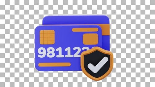 3D Animation of Secure Payment | Alpha Channel