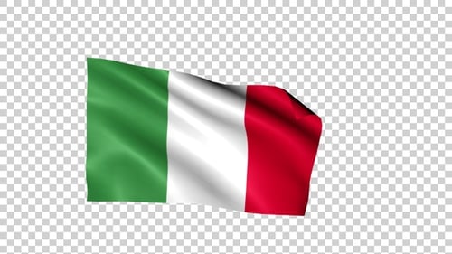 Seamless Loop Animation of Waving Italian Flag