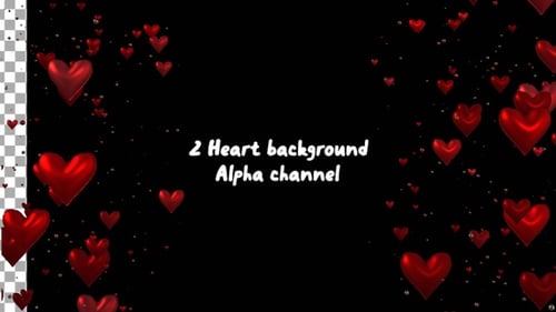 Animated Red Hearts Falling Particle Loop Background