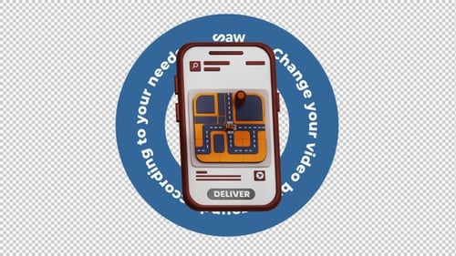 Modern 3D Animated Delivery Icons on Smartphone