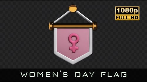 Swinging 3D Female Gender Symbol Banner Animation