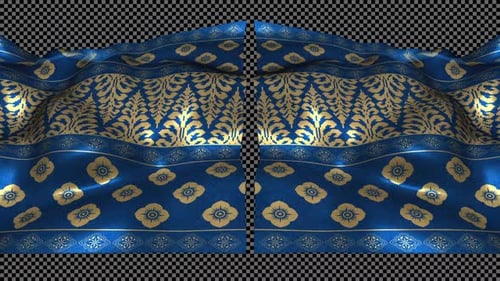 Tela de tela con estampado étnico de seda de Indonesia, ondulado, Riau Alpha Channel, Jambu Pakis Bertingkat