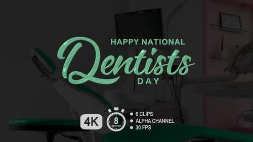 Happy National Dentists Day Text Animation