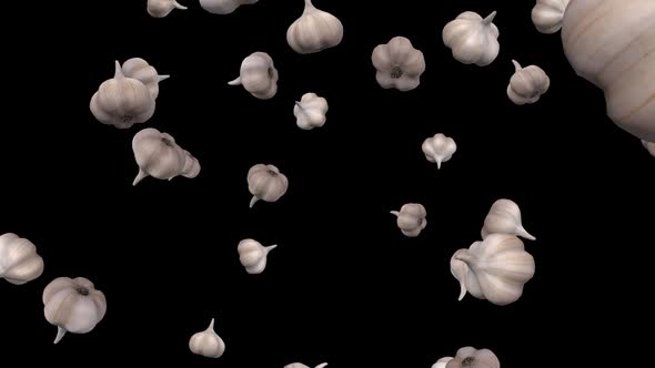 Falling Garlic Cloves Seamless Loop Animation, Backgrounds Motion ...