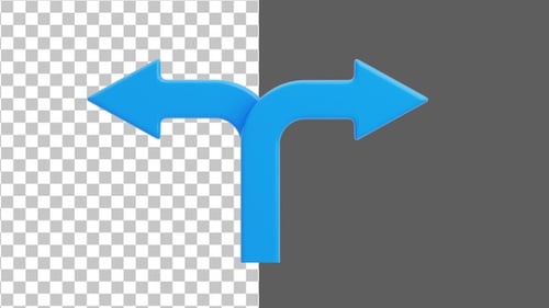 Seta bidirecional 3D | Alpha Channel