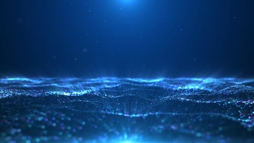Blue Particle Ocean Waves