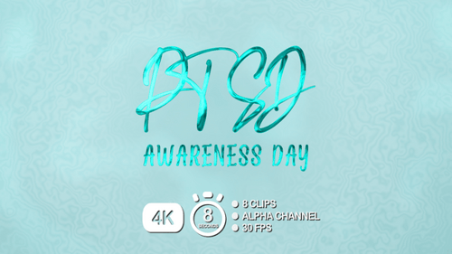 PTSD Awareness Day Text Animation