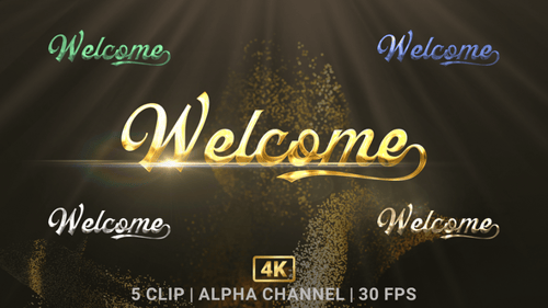 Animated Golden Script Welcome Title Reveal