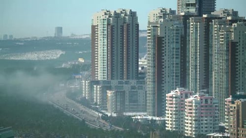 8K Fog In The Modern Urban City