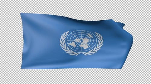 Realistic Waving United Nations Flag Seamless Loop Animation