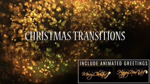 Festive Glowing Particle Light Transitions and Text Reveal