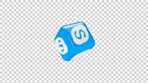 Skype-Symbol auf 3D-Box