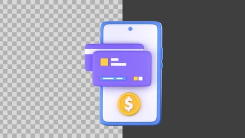 3D Mobile Payment and Online Transaction Animation