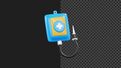 Modern 3D Animated Medical Blood Bag Icon