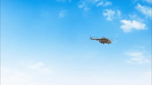 Realistic Flying Helicopter with Transparent Background