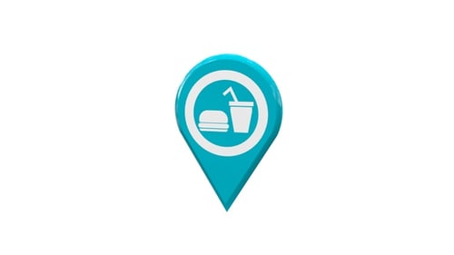 Food Court Map Location Pin Cyan V8