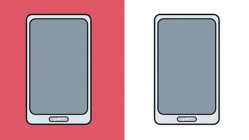 Pack Of 2 Characters Coming Out of A Smartphone On Alpha And White Loop