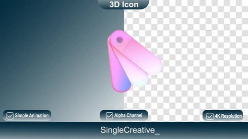 3 D Icon Color Pallete Animation