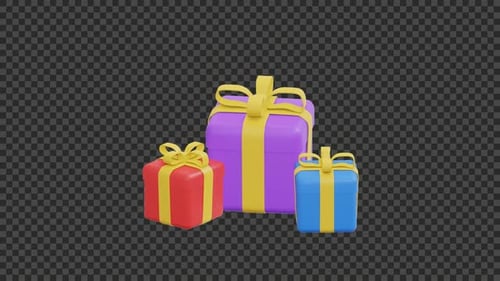 3D Colorful Gift Boxes 4K Animation