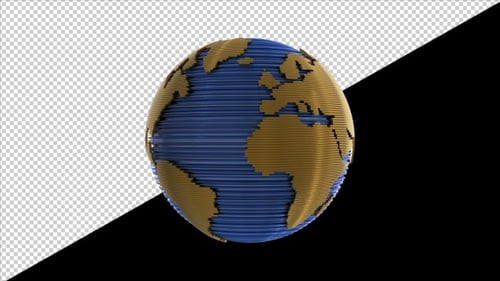 Stylized Digital Earth Globe Continuous Rotation