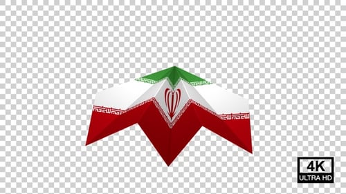 Geometric 3D Flag of Iran Rotating