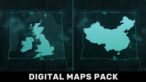 Paquete de mapas digitales cuadrado