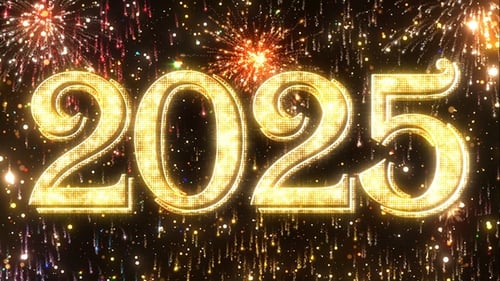 Sparkling Golden Countdown and New Year 2025 Celebration