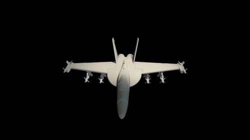 Animated 3D Military Fighter Jet Rotation