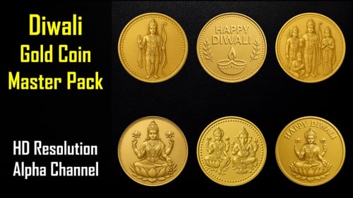 Pack principal de pièces en or Diwali — Lakshmi, Ganesh, Bélier et animations de célébration