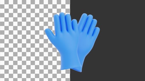 3D Animation of Multi-Purpose Gloves for Work and Outdoor Activities | Alpha Channel