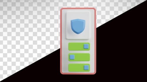 3D Animated Mobile App Security Toggles
